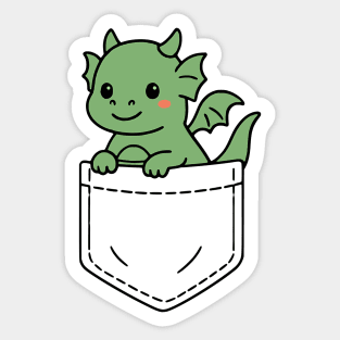 Cute Baby Dragon Pocket Pal Fantasy Creature Sticker